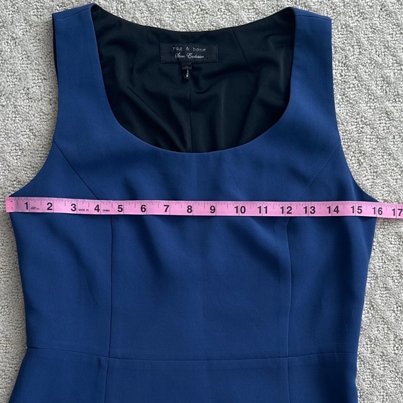 Rag & Bone Sleeveless Pleated High-Low Peplum Top Blue/Black Size 4 Modern Edgy - Picture 11 of 11